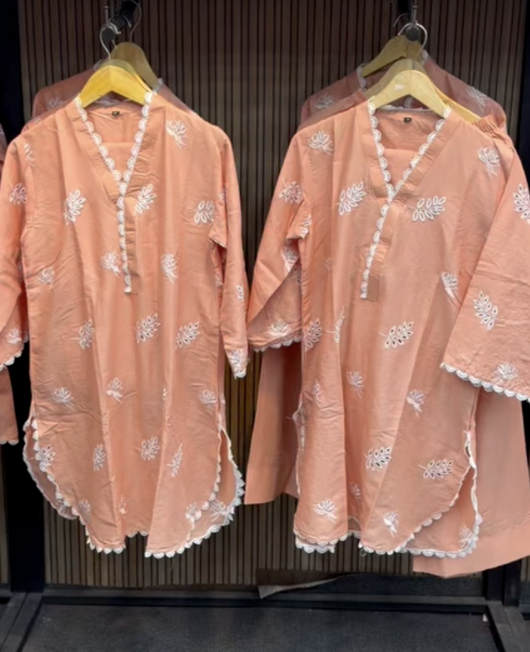 Ocean Sky Embroidered 3pc Tea Pink