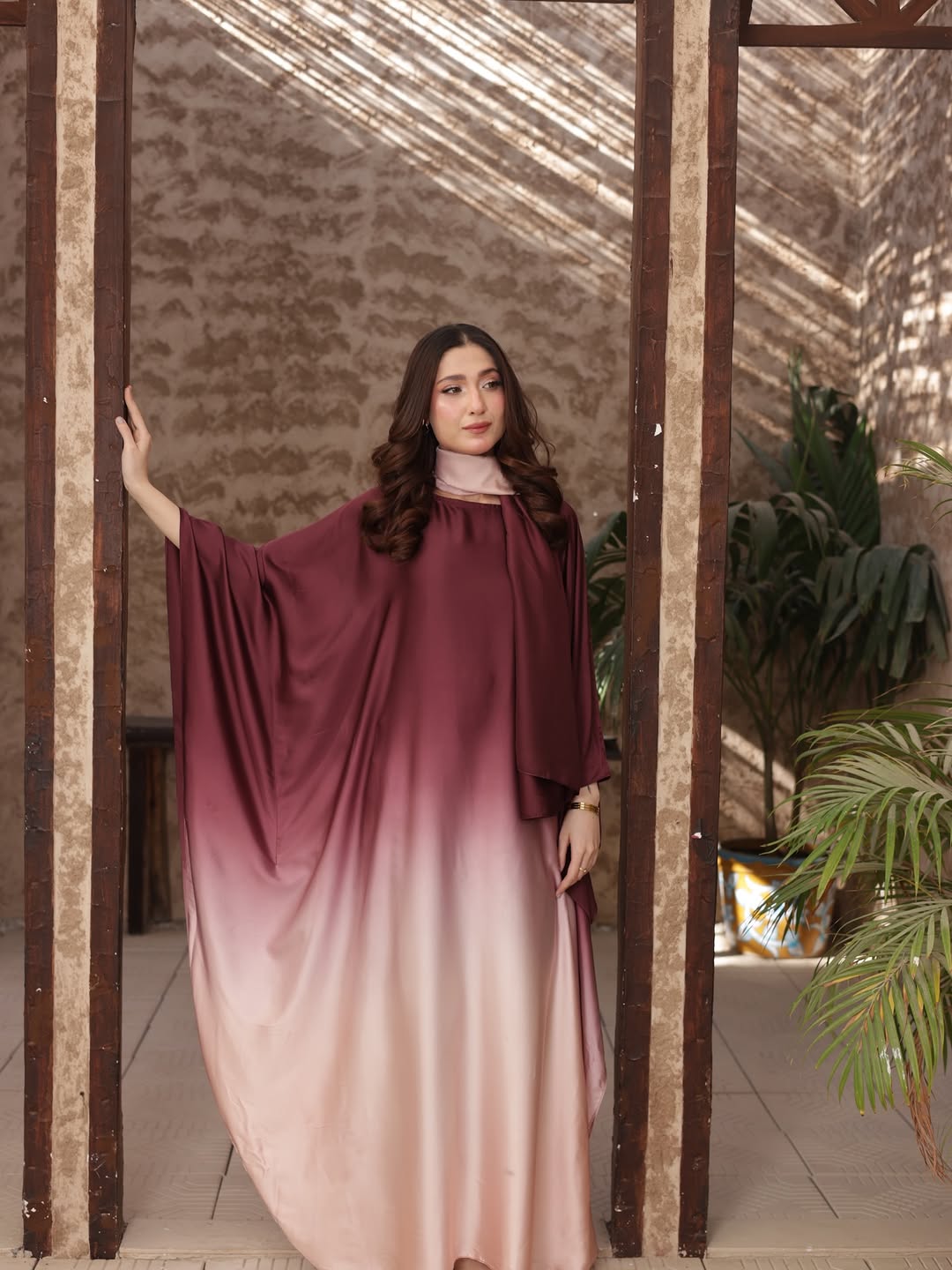 Blush Double-Tone Kaftan Set