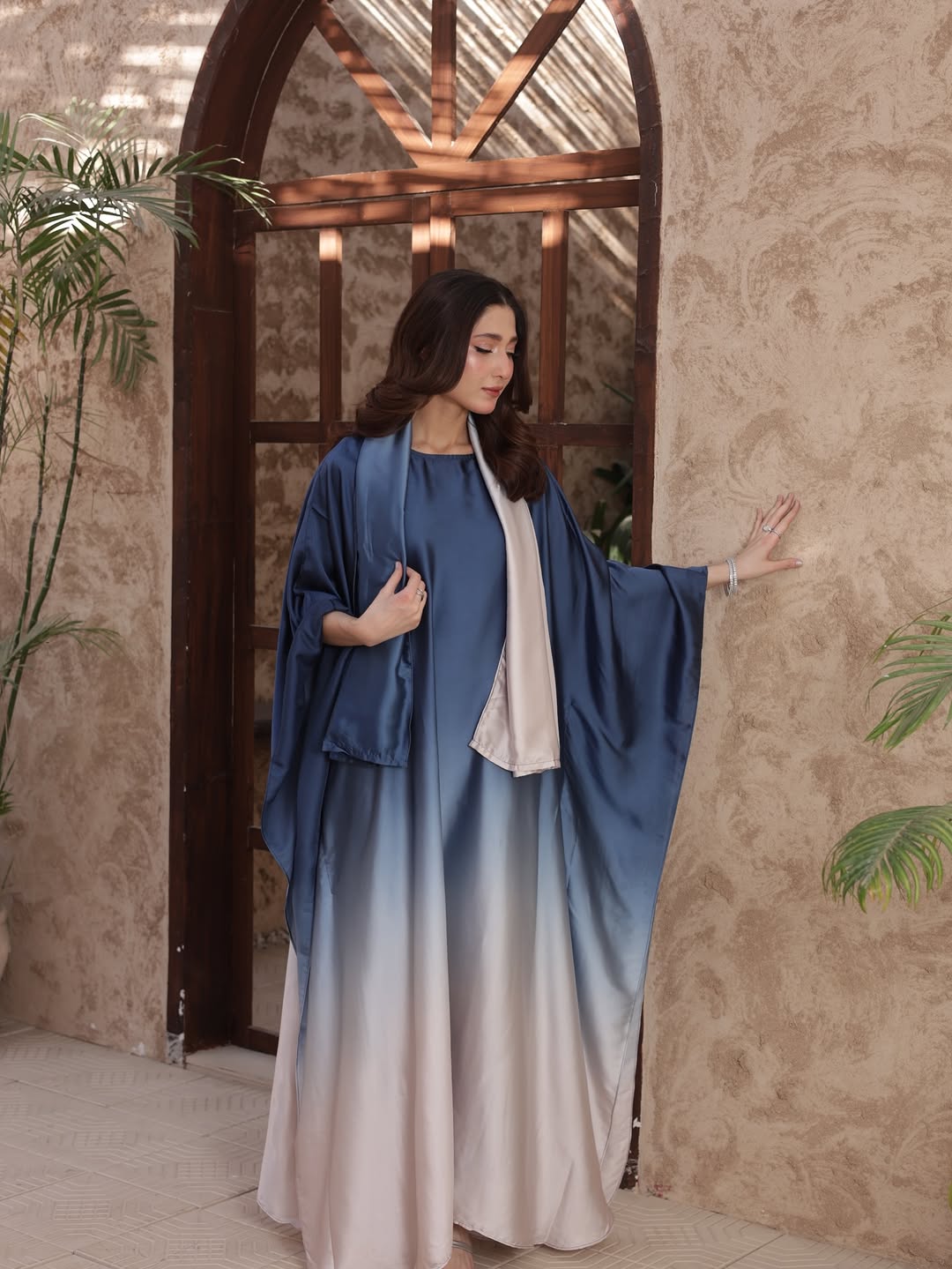 Ocean Double-Tone Kaftan Set