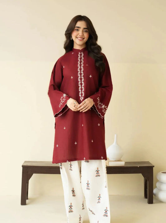 Berry Embroidered 2Pc