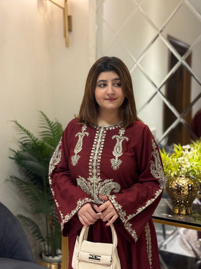 Alisha Maroon Embroidered 2pc
