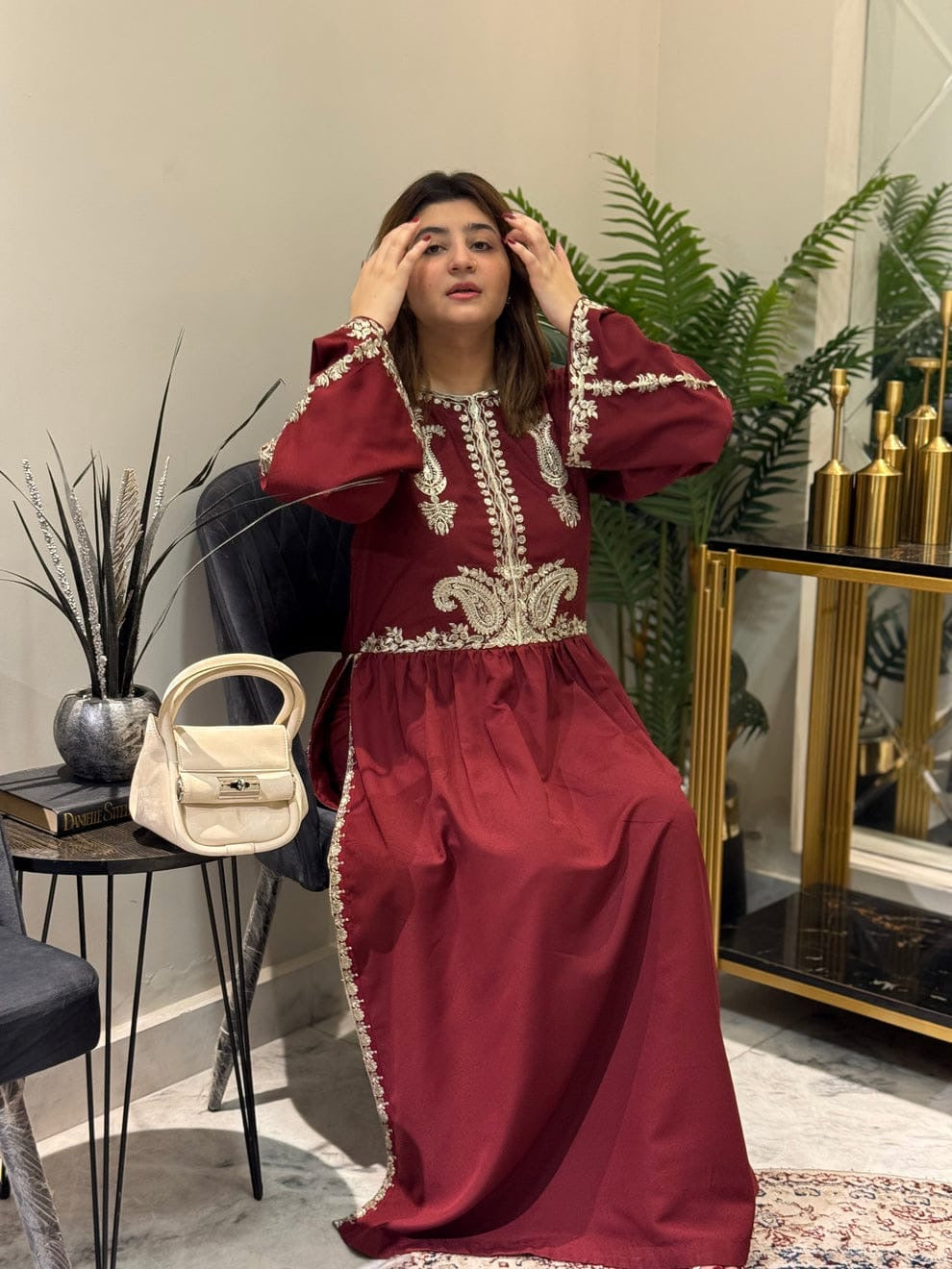 Alisha Maroon Embroidered 2pc