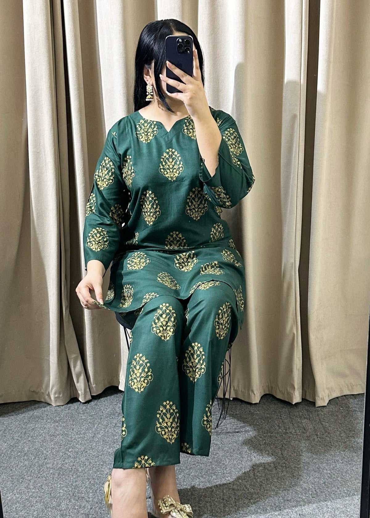 Green Floral 2pcs