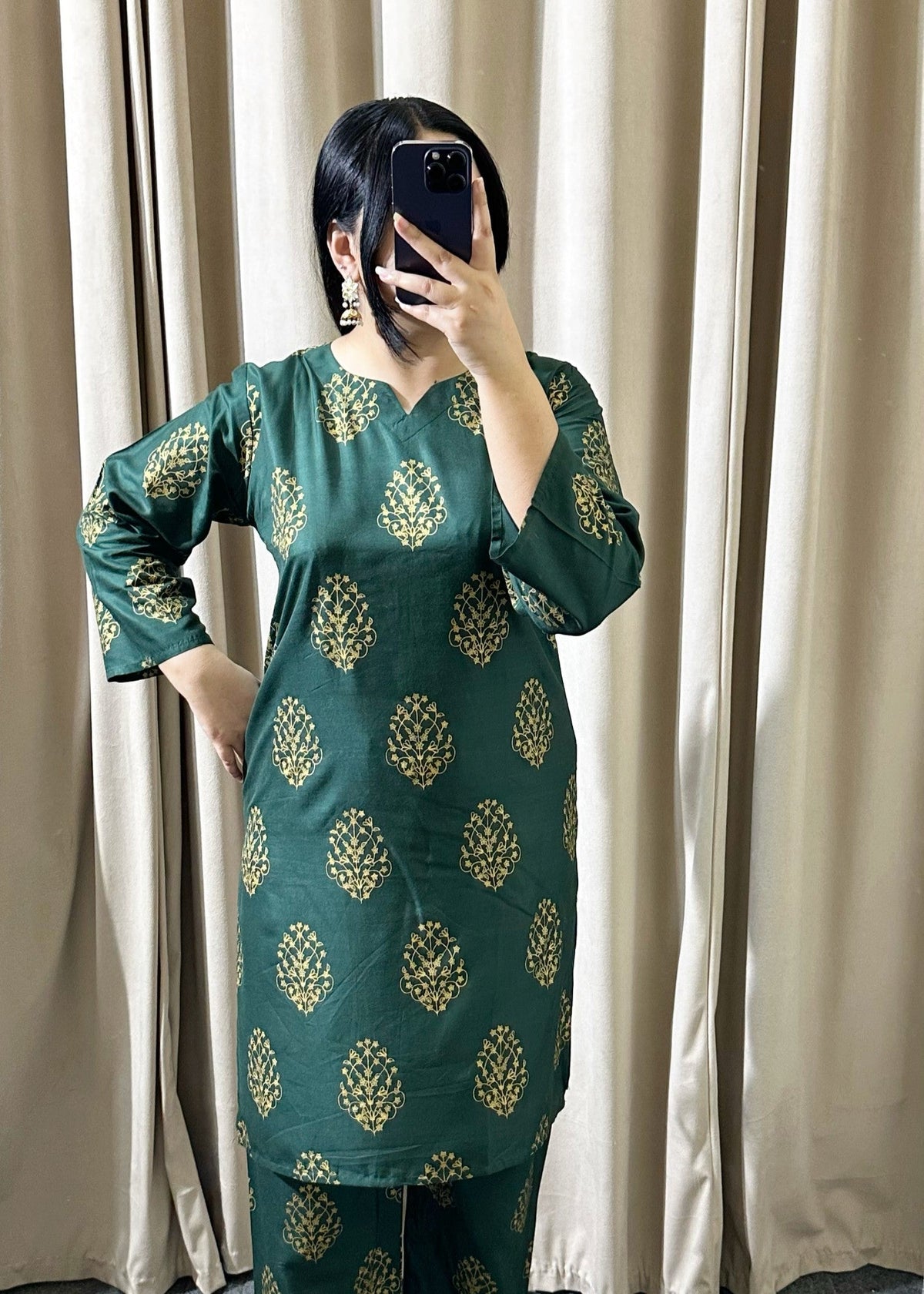 Green Floral 2pcs
