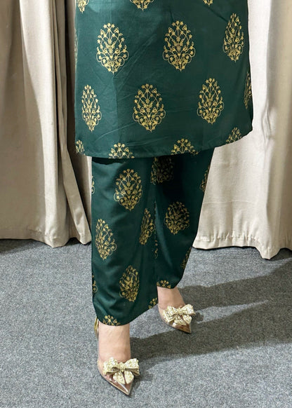 Green Floral 2pcs