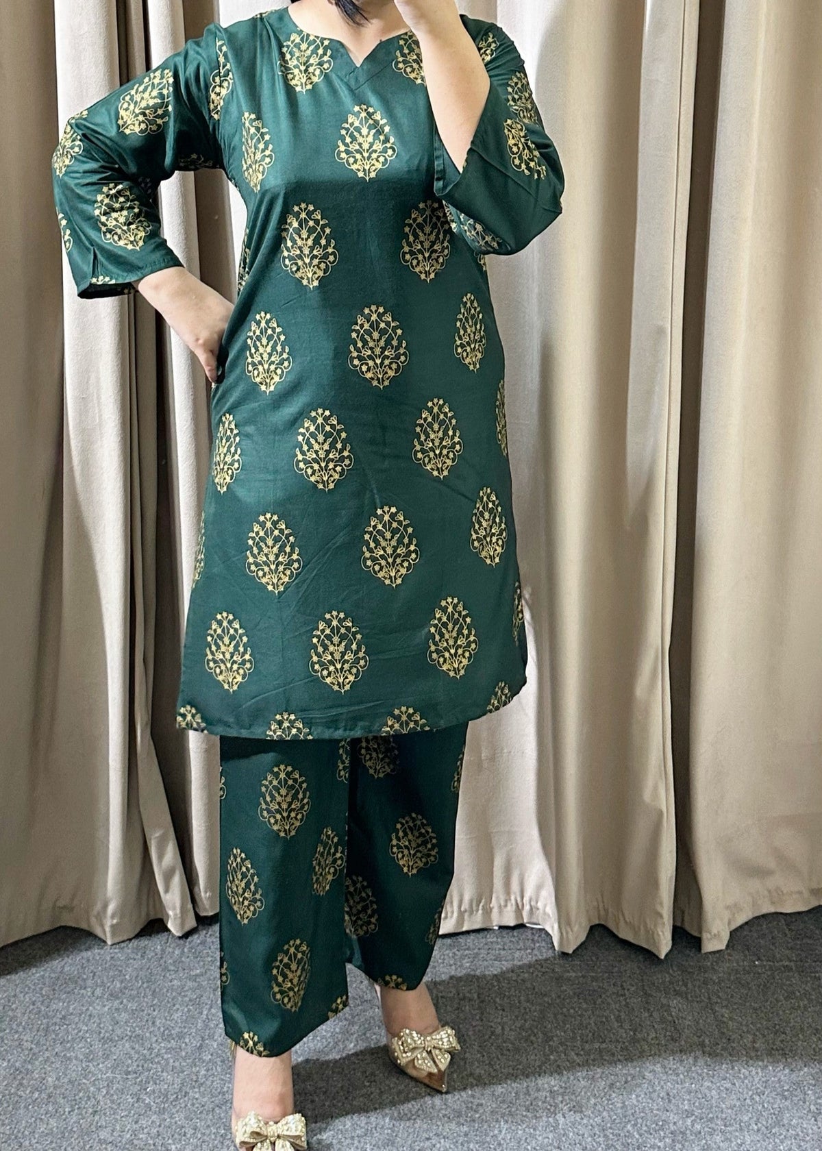 Green Floral 2pcs
