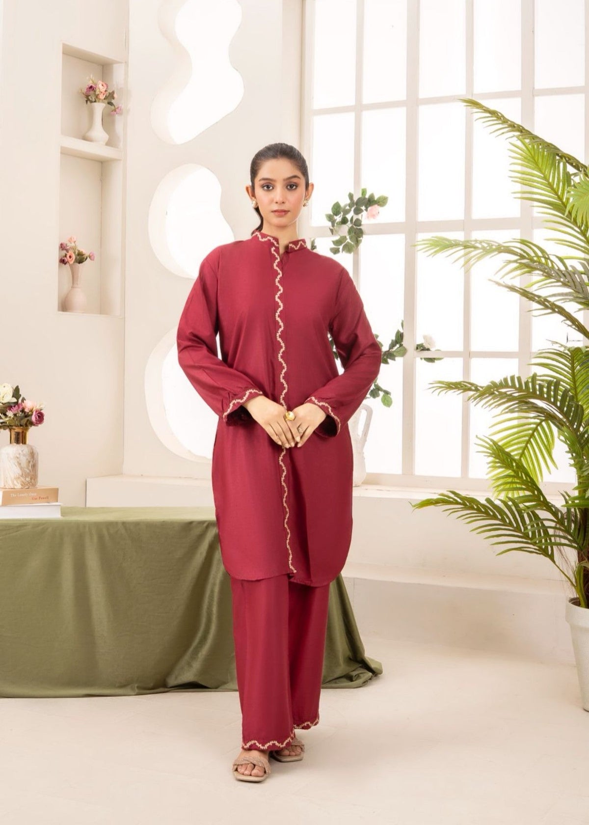 MAROON RINGELS 2PCS
