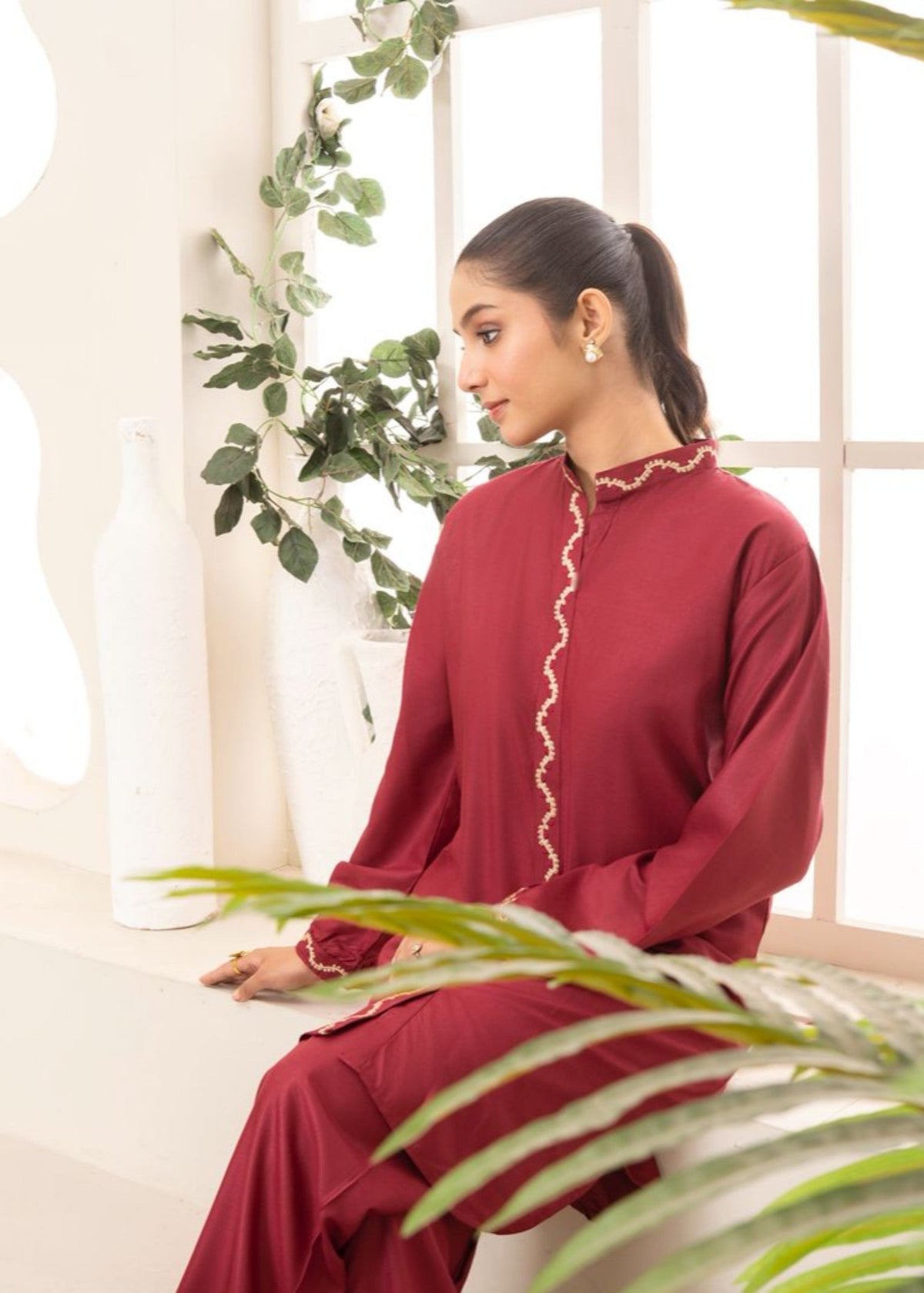 MAROON RINGELS 2PCS