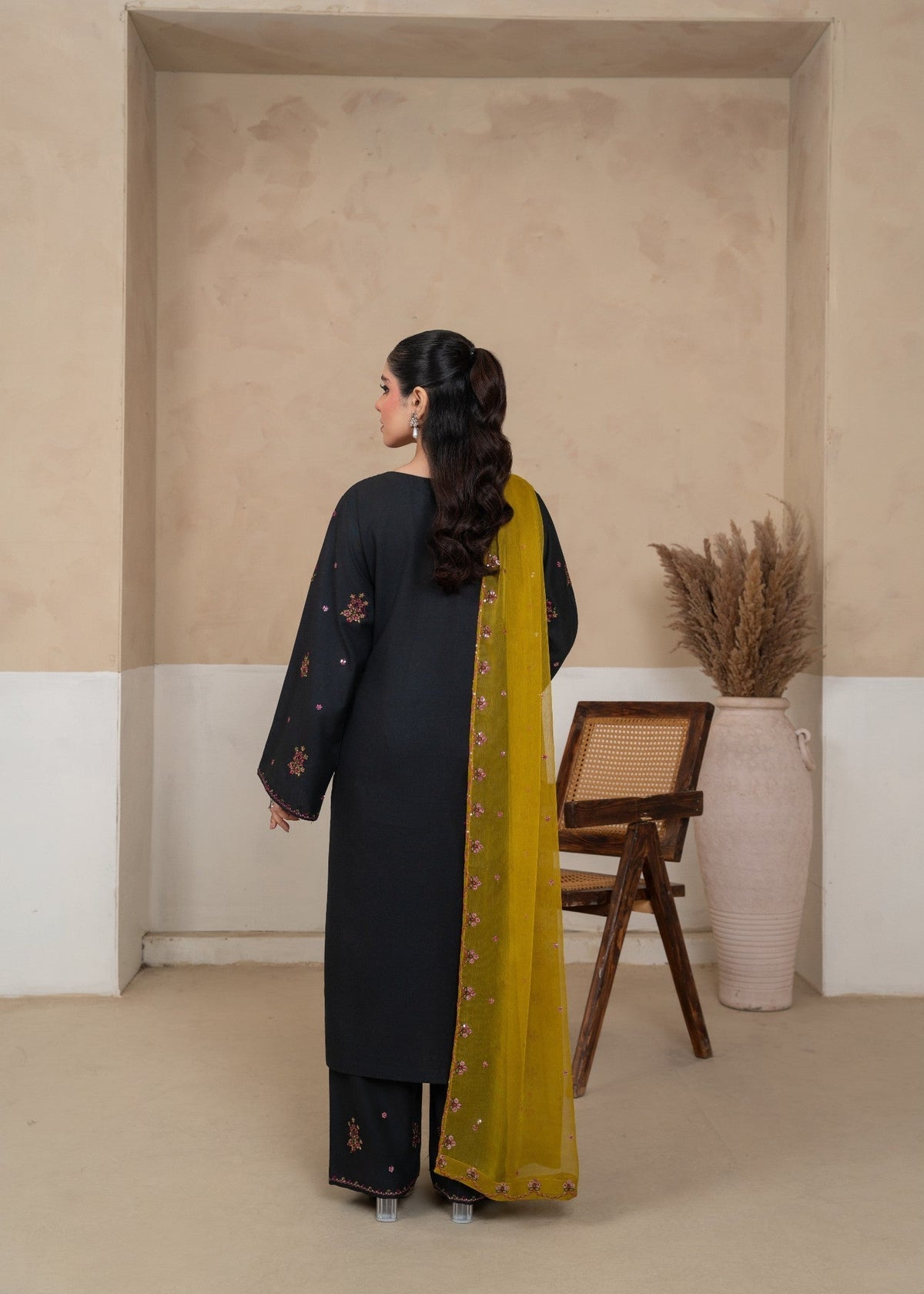 OLIVE EMBROIDERED 3PCS