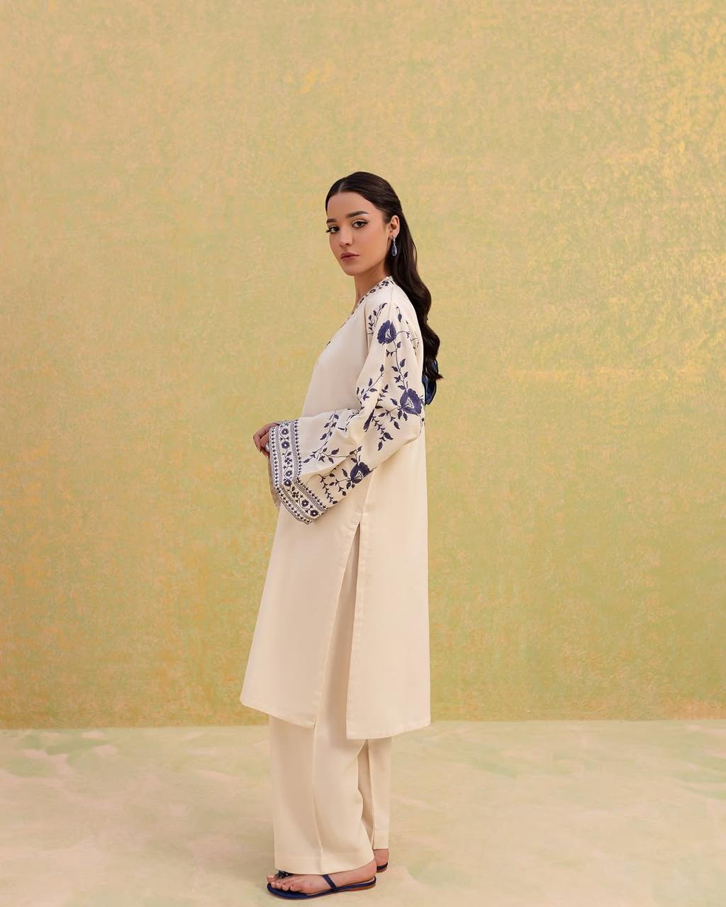 White Embroidered 3-piece lawn suit