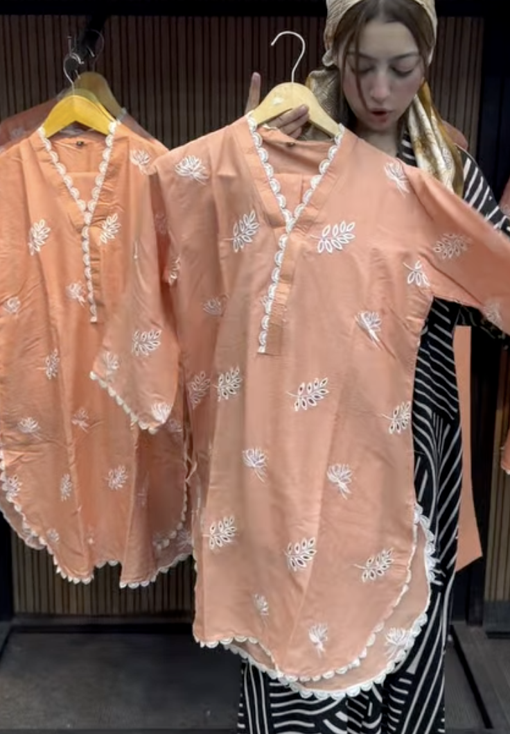 Ocean Sky Embroidered 3pc Tea Pink