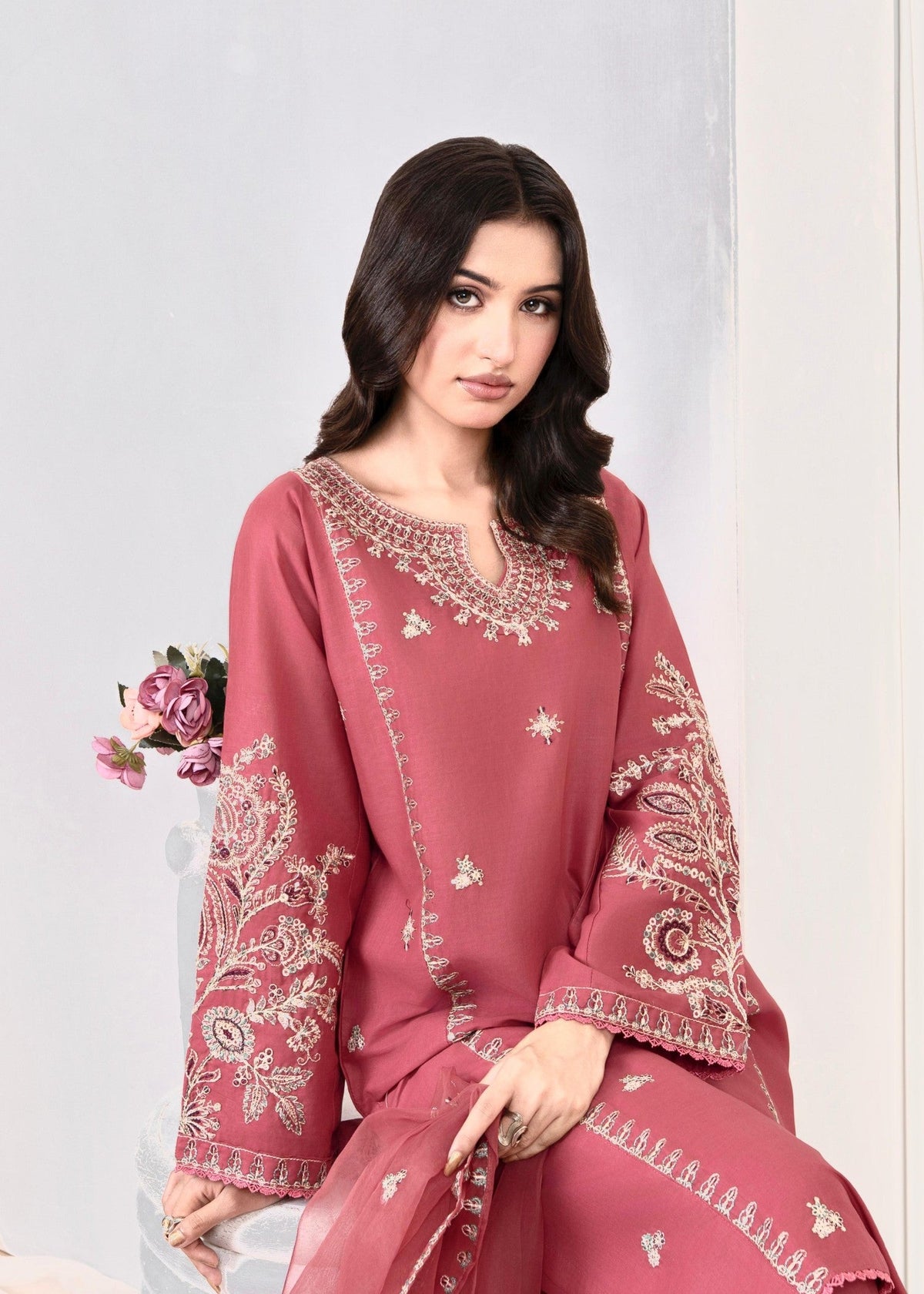 PINK OPAL EMBROIDERED 3PCS