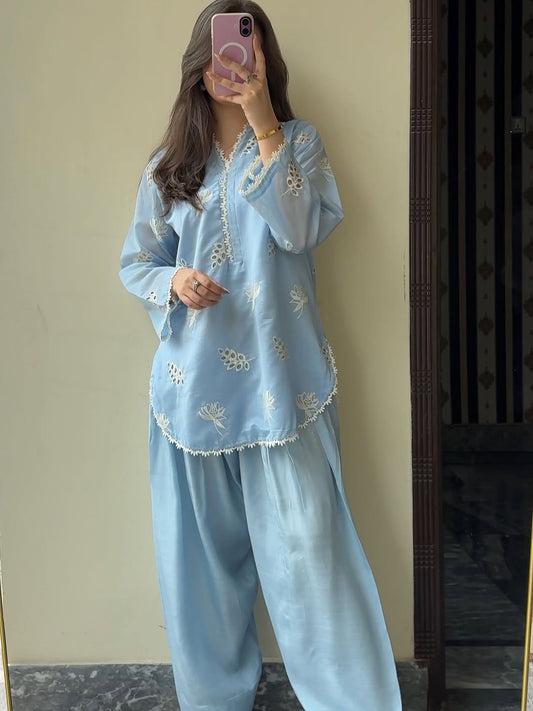 Ocean Sky Embroidered 3pc