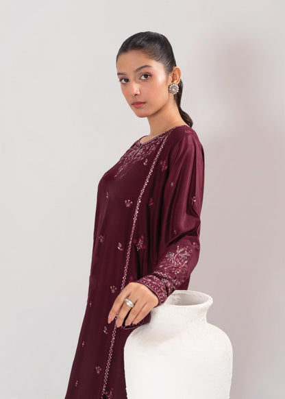 LARA EMBROIDERED 2PCS - PLUM