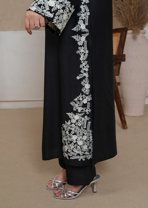BLACK MARGARITA EMBROIDERED 2PCS