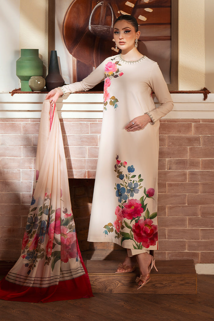 Komal Printed with Handwork 3pc